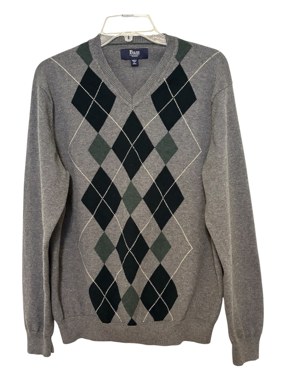 G. H. BASS Men’s Gray Argyle Sweater Size Large